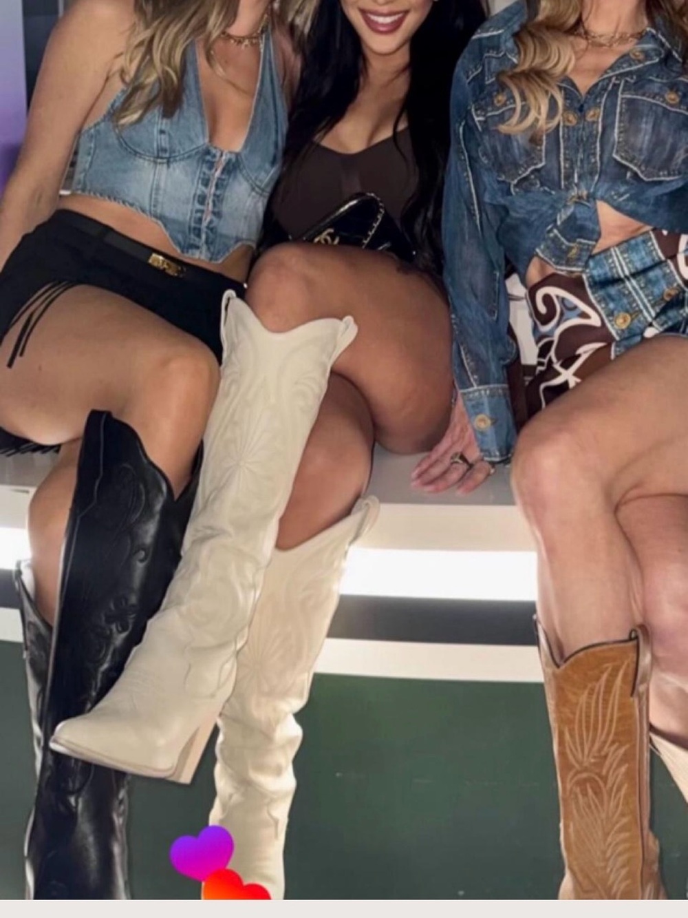 Steve Madden Cream Knee-High Western Boots with Block Heel - Picture 3 of 16